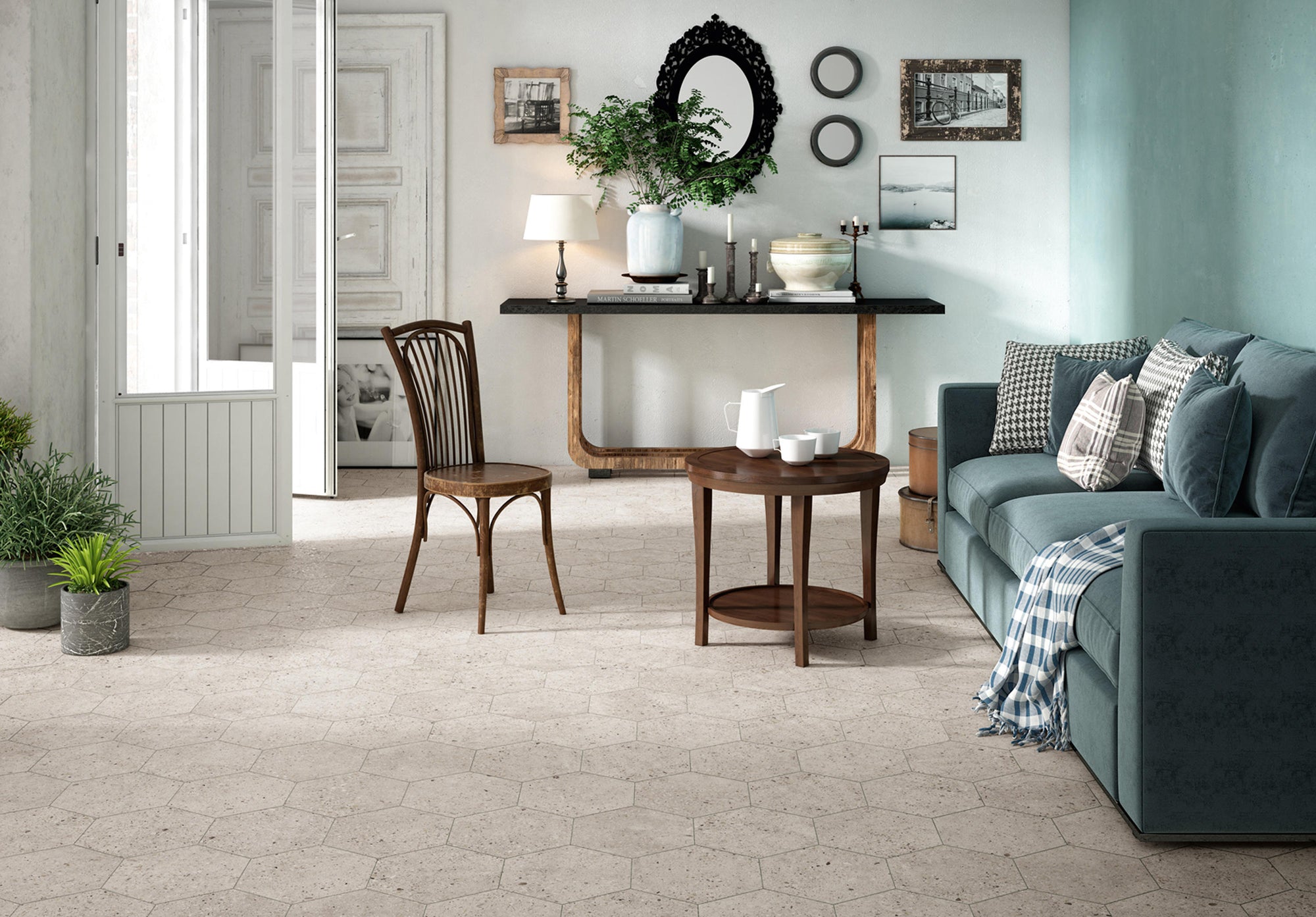 Wind Ivory Hex Slip Resistant